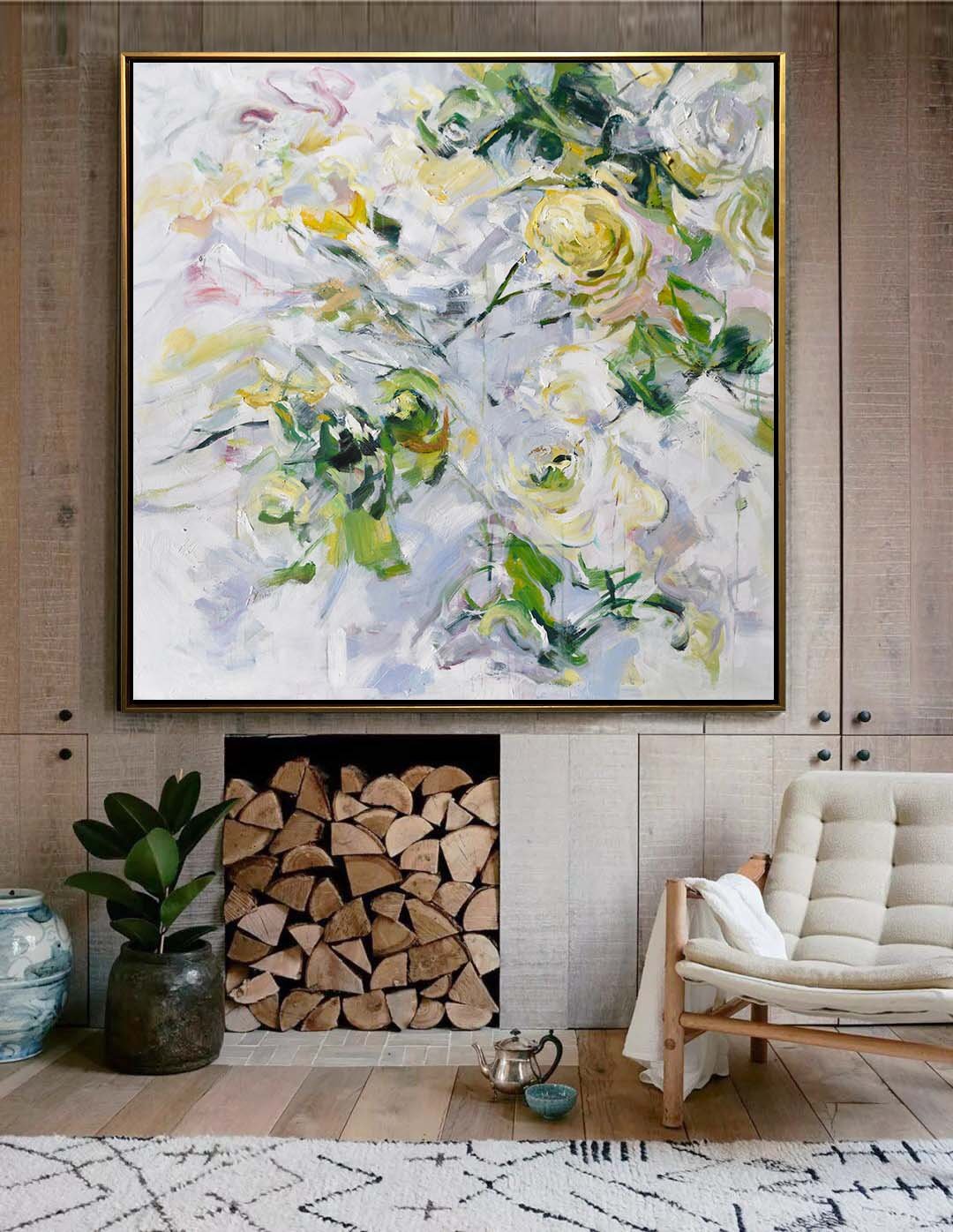 Abstract Flower Oil Painting #LX82A - Click Image to Close